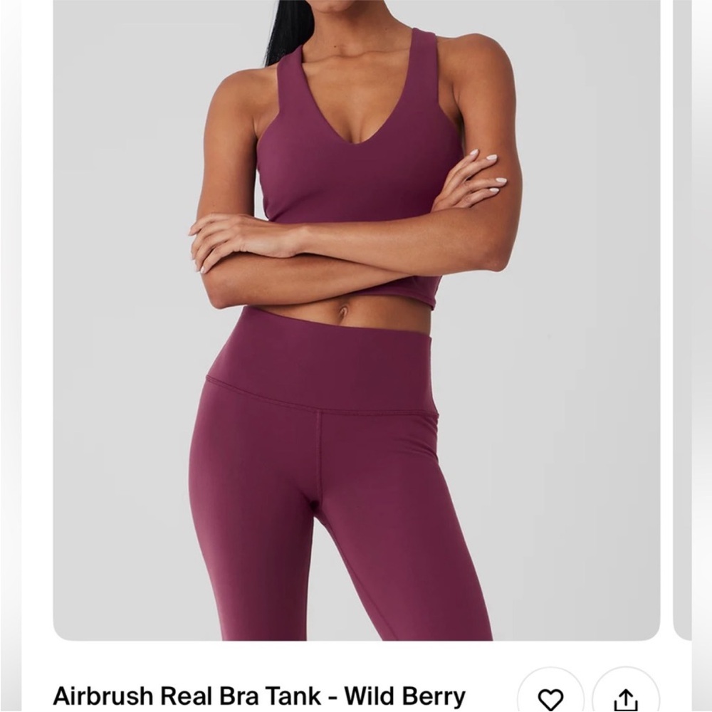 Alo Airbrush bra tank wild berry / size s